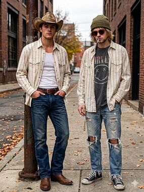 American Eagle Floral Striped Western Snap Shirt XL